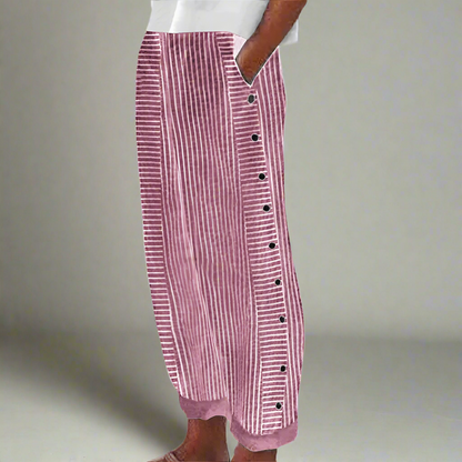 Elodie | High Waisted Stripe Pants med sidelommer - alsidig og stilfuld til hverdagsbrug