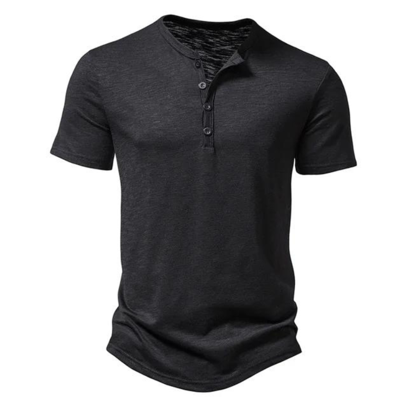 Henley | Polo til mænd - åndbar herre-T-shirt med Henley-krave