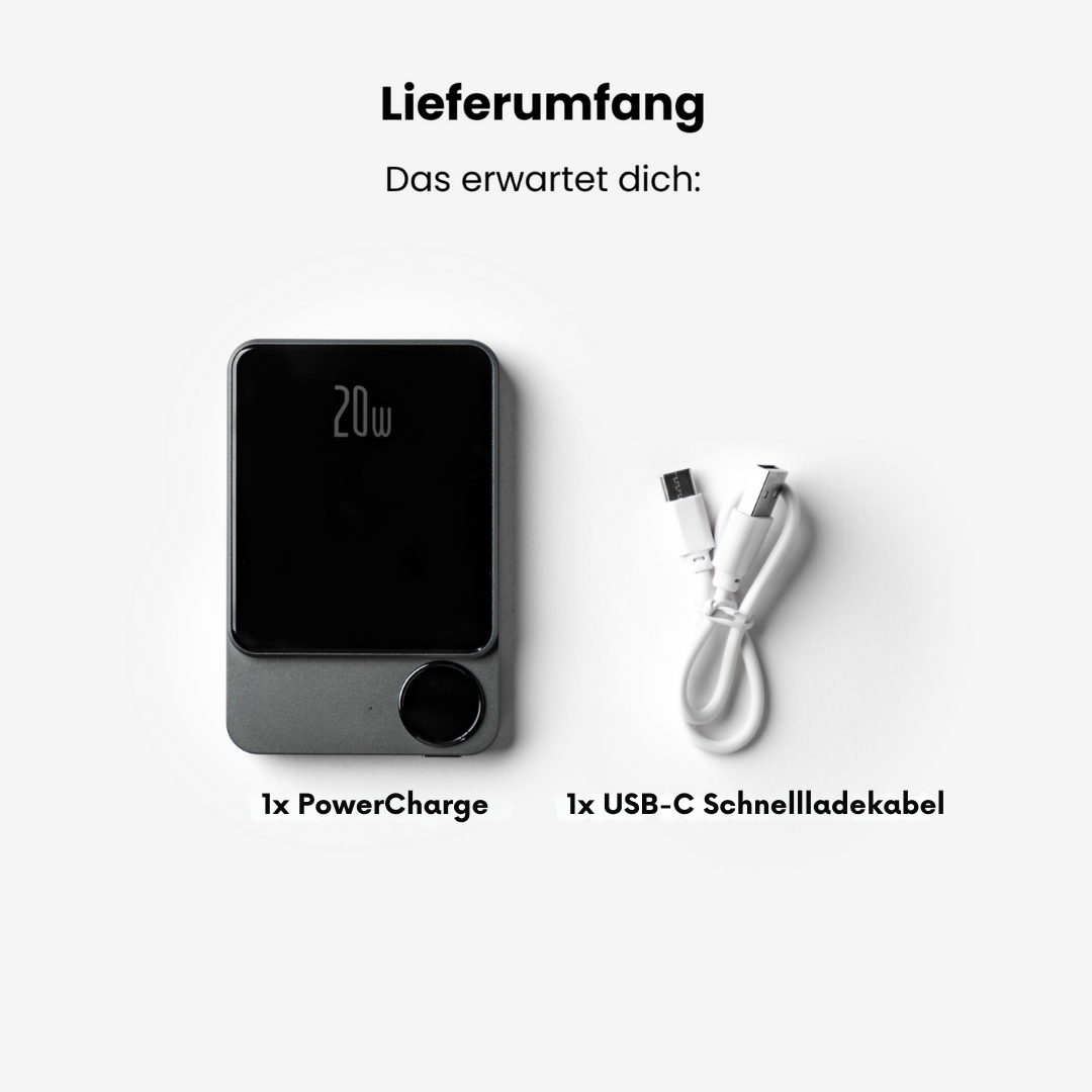 PowerCharge | Nano Magsafe powerbank til iphone og QI-kompatibel