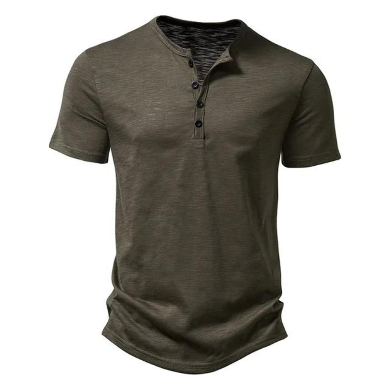 Henley | Polo til mænd - åndbar herre-T-shirt med Henley-krave