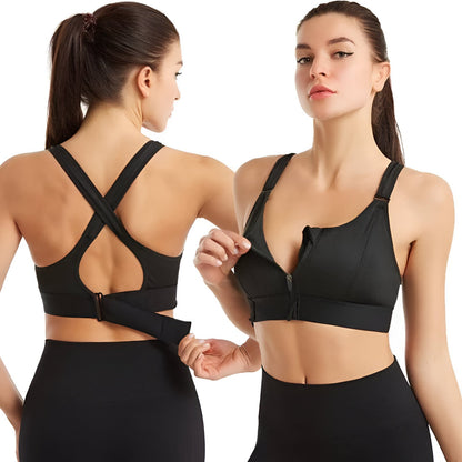 FitBra | Activewear sport-bh med dragkedja fram