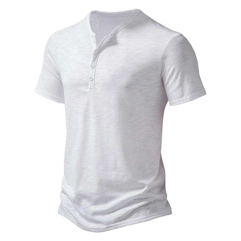 Henley | Polo til mænd - åndbar herre-T-shirt med Henley-krave