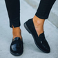 Amanada | Sorte krokodille loafers - Elegante sko for kvinner