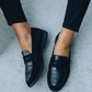 Amanada | Black crocodile loafers - Elegante sko til kvinder