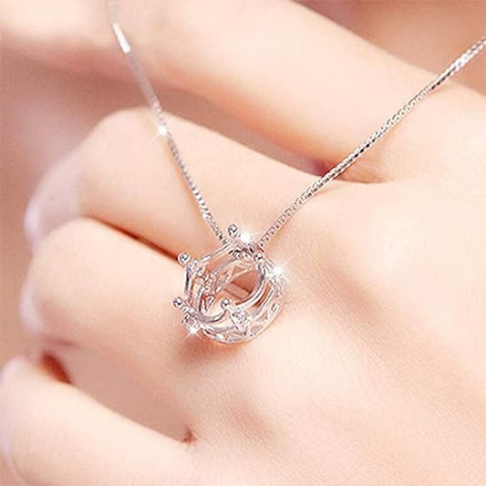 Min lilla prinsessa krona | 925 Sterling Silver Zirconia hänge halsband 