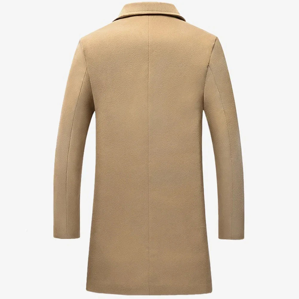 Lukas | Elegant trenchcoat i ullblandning för män 