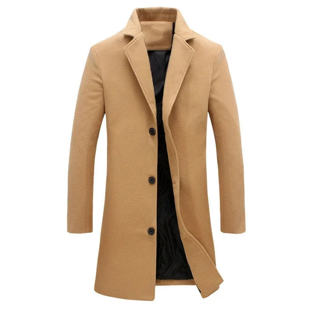 Luke | Elegant trenchcoat i ullblanding for menn 