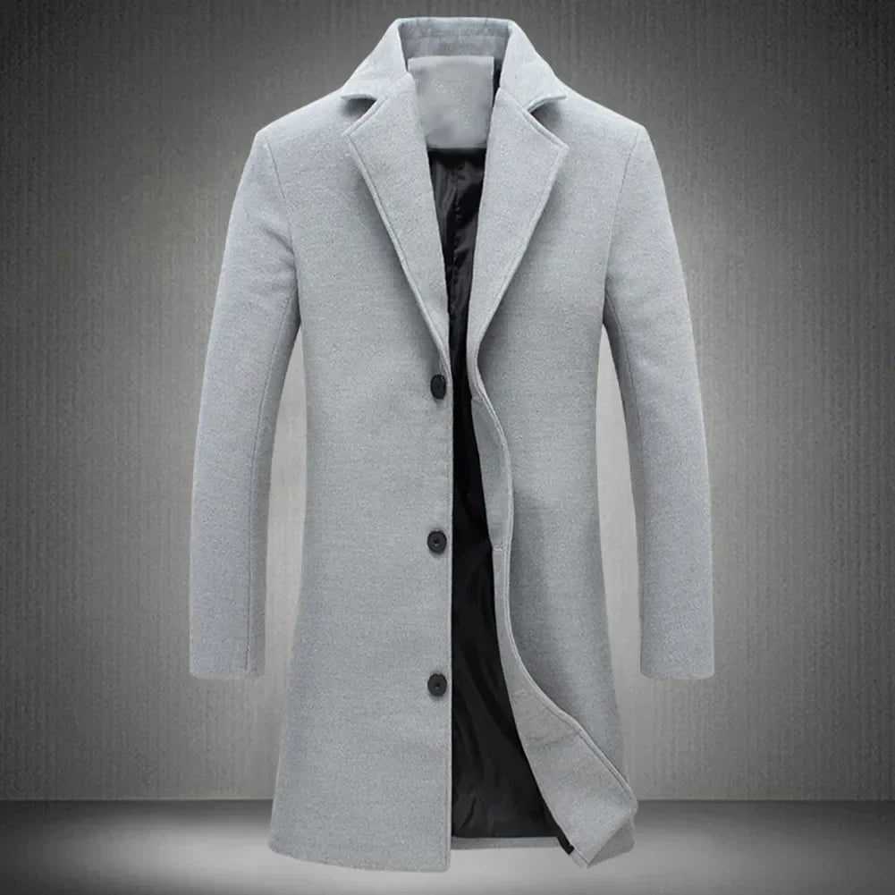 Luke | Elegant trenchcoat i ullblanding for menn 