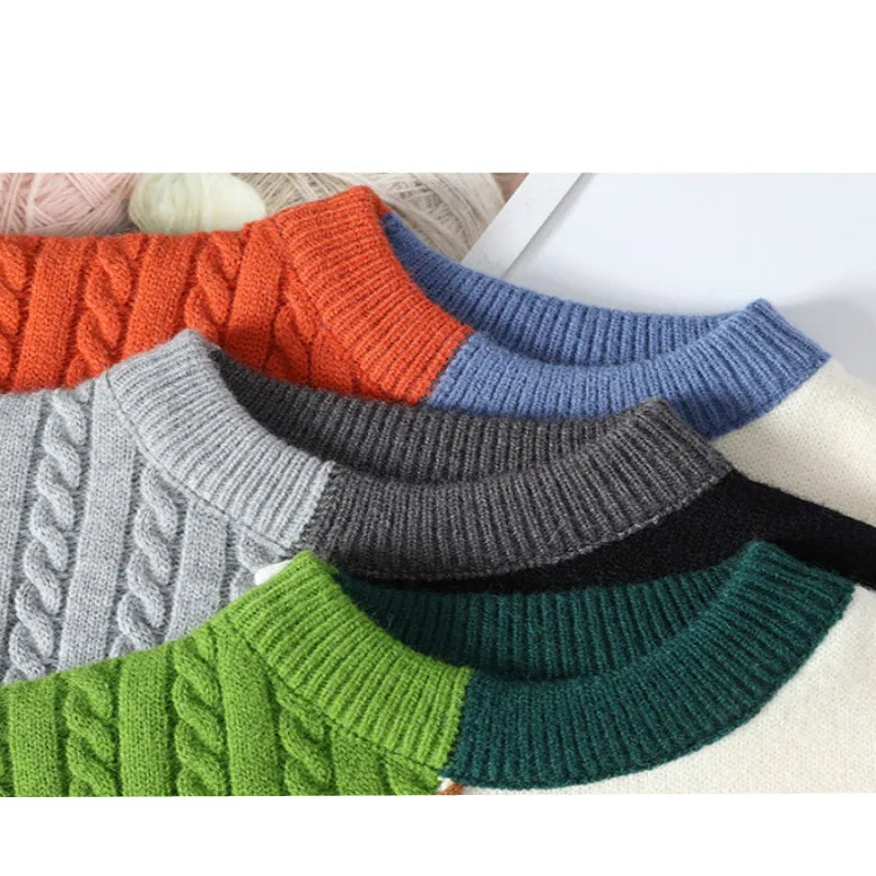 Marcos | Turtleneck-tröja i patchworkdesign