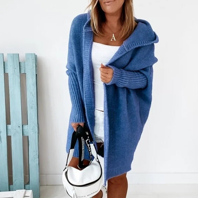 Emmy | Mellomlang cardigan med hette for kvinner 