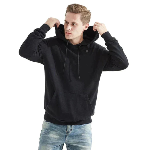 Smart hoodie | Uppvärmd unisex-huvtröja i svart