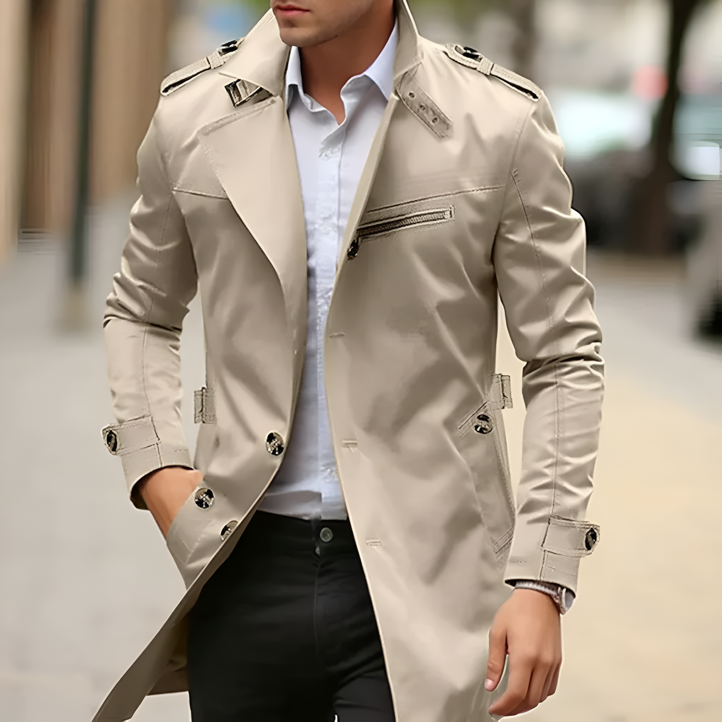 Gio | Elegant vårlig trenchcoat för män