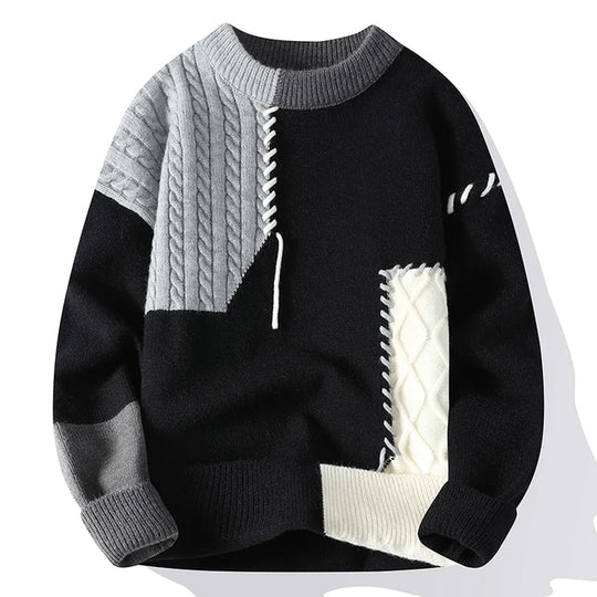 Marcos | Turtleneck-tröja i patchworkdesign