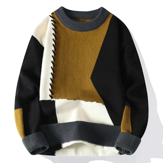 Marcos | Turtleneck-tröja i patchworkdesign